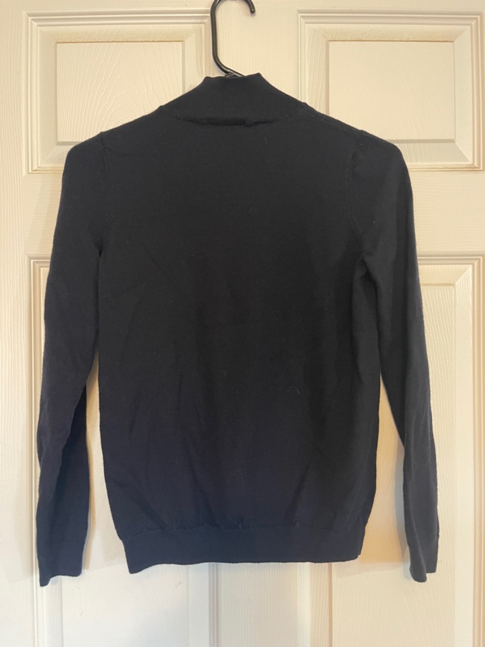 Sezane Jacob Jumper Navy Blue Button-Shoulder Knit Sweater - Picture 9 of 9
